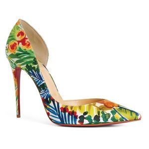 Christian Louboutin Iriza 100 Crepe Satin Fleuri size 38.5